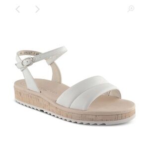 Paul Green Mindy Sandal white leather size 9 US NEW‎